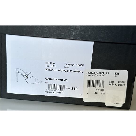 NIB $990 Versace Virtus Leather Black Sandals Shoes 11 US (41 Eu) Spain 1011901 - Picture 15 of 16